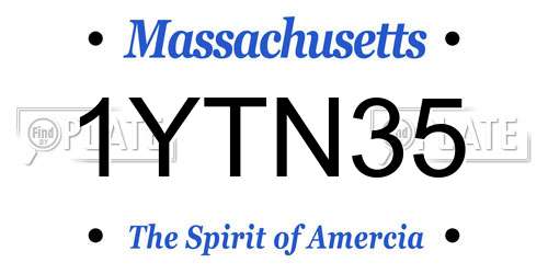1YTN35 Massachusetts License Plate