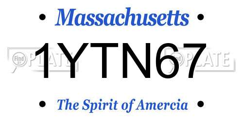 1YTN67 Massachusetts License Plate