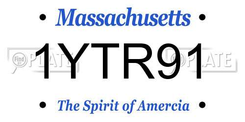 1YTR91 Massachusetts License Plate