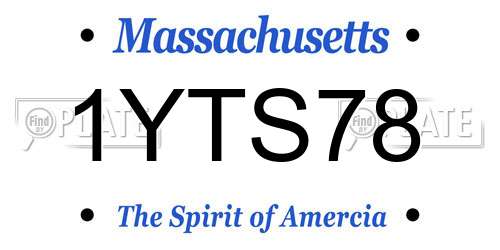 1YTS78 Massachusetts License Plate