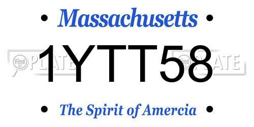 1YTT58 Massachusetts License Plate