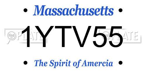 1YTV55 Massachusetts License Plate