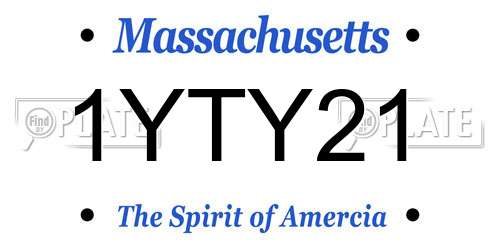 1YTY21 Massachusetts License Plate