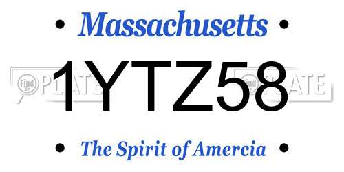 1YTZ58 Massachusetts License Plate