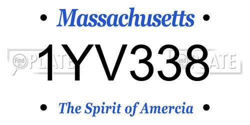 1YV338 Massachusetts License Plate