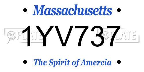 1YV737 Massachusetts License Plate
