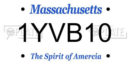 1YVB10 Massachusetts License Plate