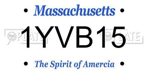 1YVB15 Massachusetts License Plate