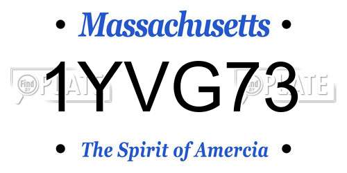 1YVG73 Massachusetts License Plate