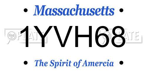1YVH68 Massachusetts License Plate