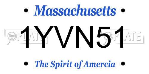 1YVN51 Massachusetts License Plate
