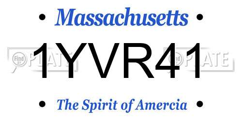 1YVR41 Massachusetts License Plate