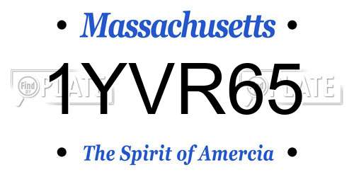 1YVR65 Massachusetts License Plate