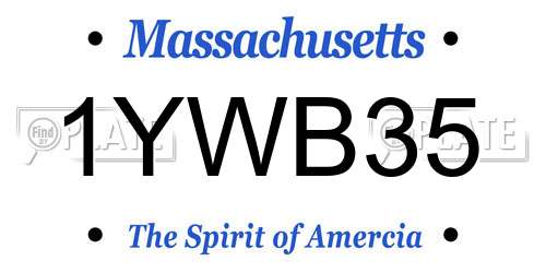 1YWB35 Massachusetts License Plate