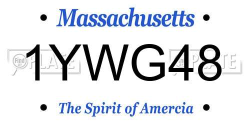 1YWG48 Massachusetts License Plate