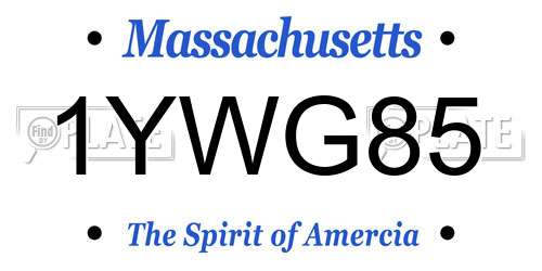 1YWG85 Massachusetts License Plate