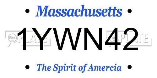 1YWN42 Massachusetts License Plate