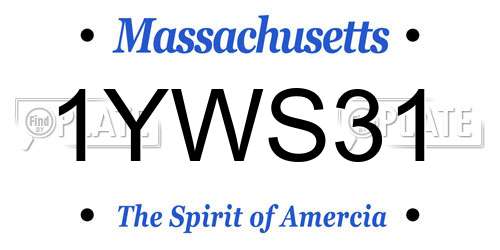 1YWS31 Massachusetts License Plate