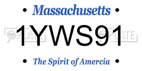 1YWS91 Massachusetts License Plate