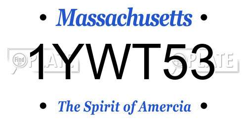 1YWT53 Massachusetts License Plate