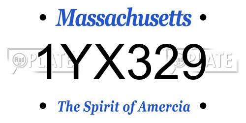 1YX329 Massachusetts License Plate