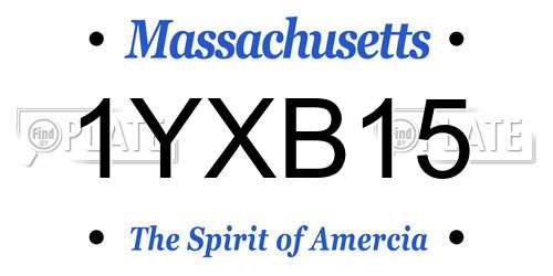 1YXB15 Massachusetts License Plate