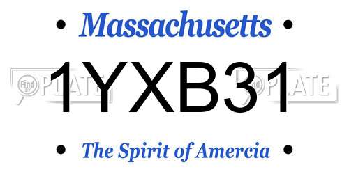 1YXB31 Massachusetts License Plate