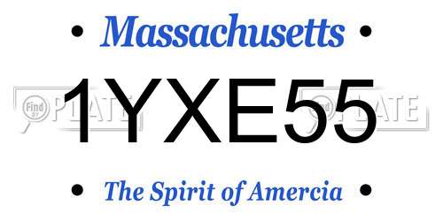 1YXE55 Massachusetts License Plate