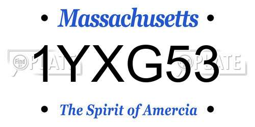1YXG53 Massachusetts License Plate