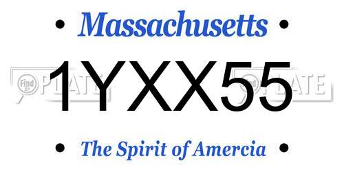 1YXX55 Massachusetts License Plate