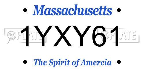 1YXY61 Massachusetts License Plate