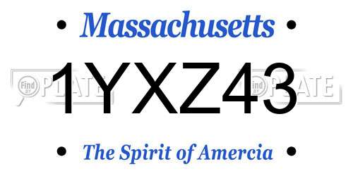 1YXZ43 Massachusetts License Plate