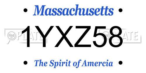 1YXZ58 Massachusetts License Plate