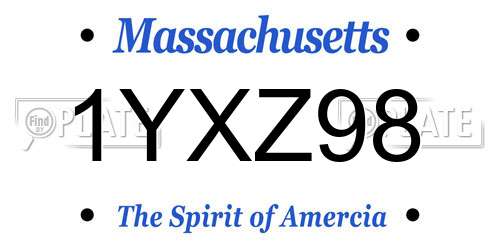 1YXZ98 Massachusetts License Plate