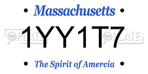 1YY1T7 Massachusetts License Plate