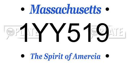 1YY519 Massachusetts License Plate