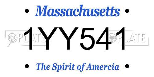 1YY541 Massachusetts License Plate