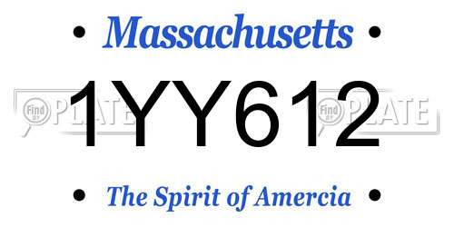 1YY612 Massachusetts License Plate