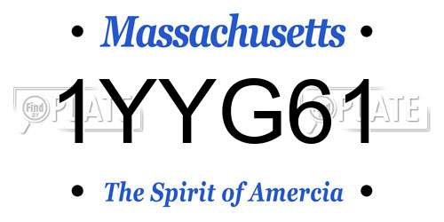 1YYG61 Massachusetts License Plate