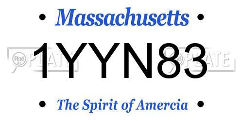 1YYN83 Massachusetts License Plate