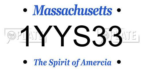 1YYS33 Massachusetts License Plate