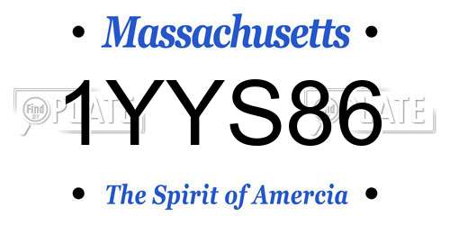 1YYS86 Massachusetts License Plate