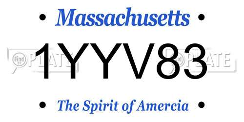 1YYV83 Massachusetts License Plate