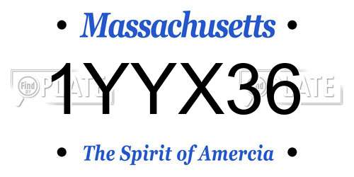 1YYX36 Massachusetts License Plate