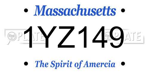 1YZ149 Massachusetts License Plate