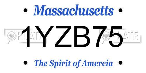 1YZB75 Massachusetts License Plate