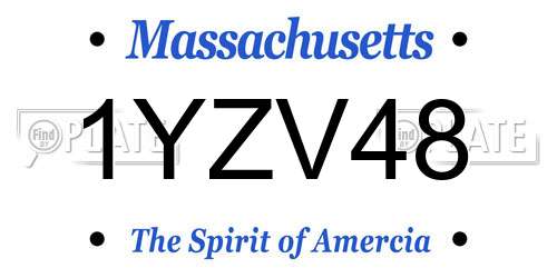1YZV48 Massachusetts License Plate