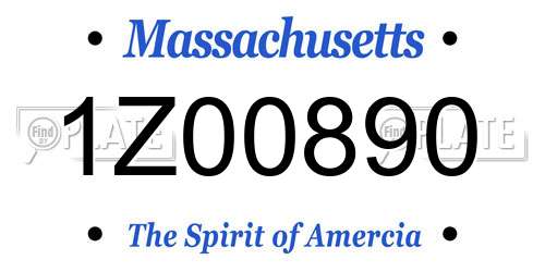 1Z00890 Massachusetts License Plate