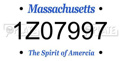 1Z07997 Massachusetts License Plate