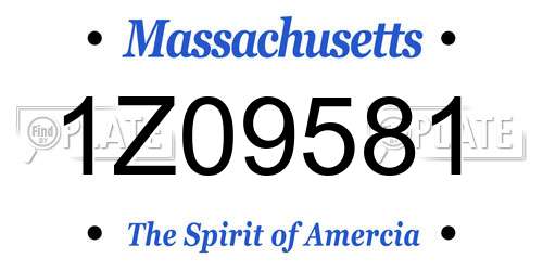 1Z09581 Massachusetts License Plate
